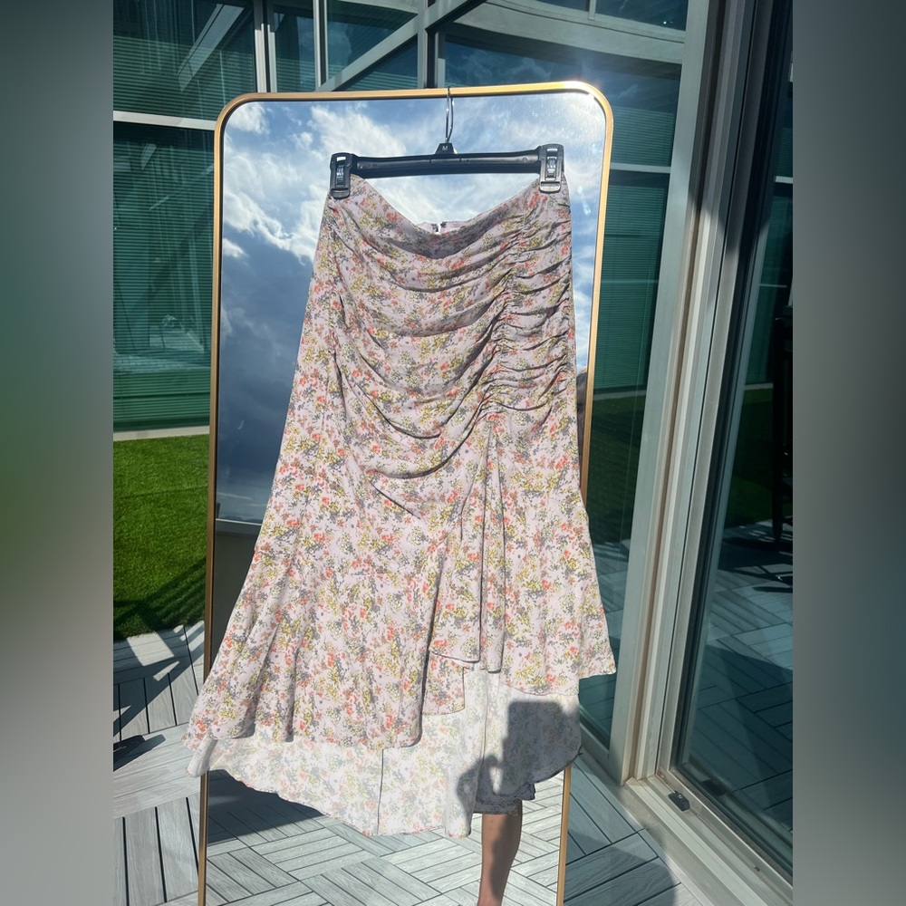 Alice + Olivia Floral Asymmetrical Skirt